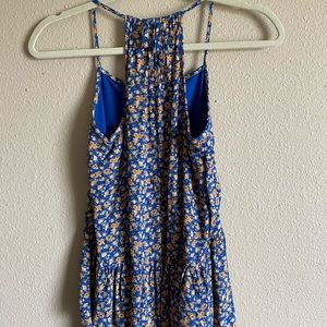 blue floral tank top